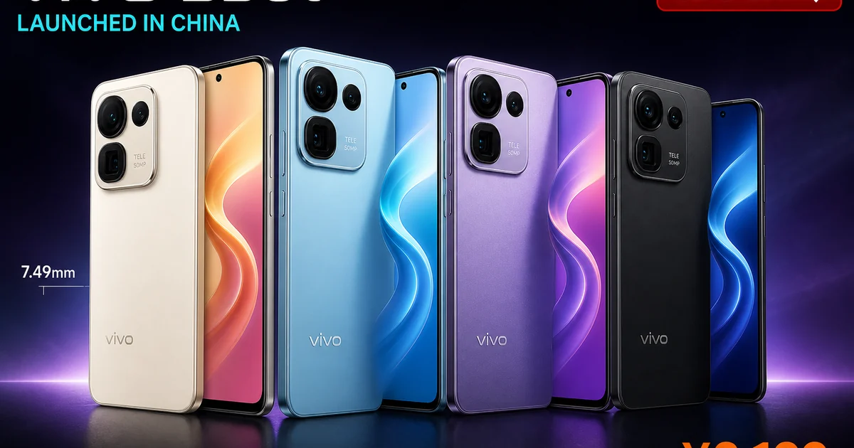 Vivo S50t চিনে লঞ্চ — Confession (সাদা), Serenity Blue, Inspiration Purple ও Space Black চারটি কালার অপশনে UFS 3.1 স্টোরেজ সহ ৬.৫৯ ইঞ্চি AMOLED স্মার্টফোন